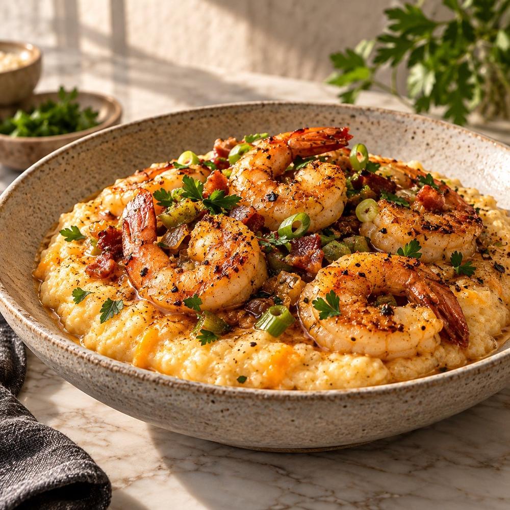 Southern Style Shrimp & Cheddar Stone Ground Grits